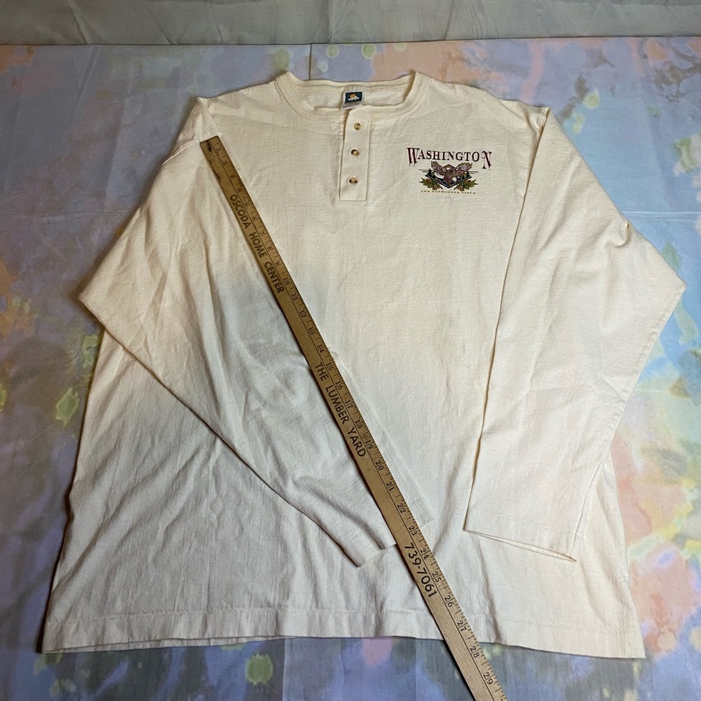 Vintage 90s Washington State Cotton Deluxe XL Long Sleeve Shirt Made in USA - Picture 5 of 7